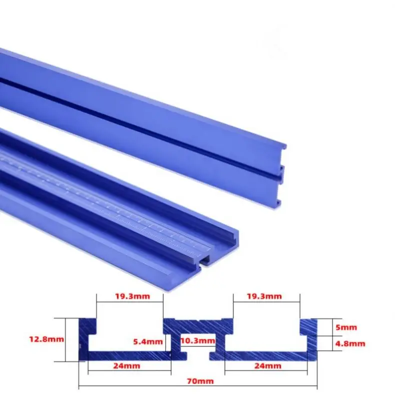 TEBAK W-06 Router Table Double Rail Aluminum T-track Woodworking Miter Jig Fixture Slot 19/30/45/70 Type Track and Slot Miter
