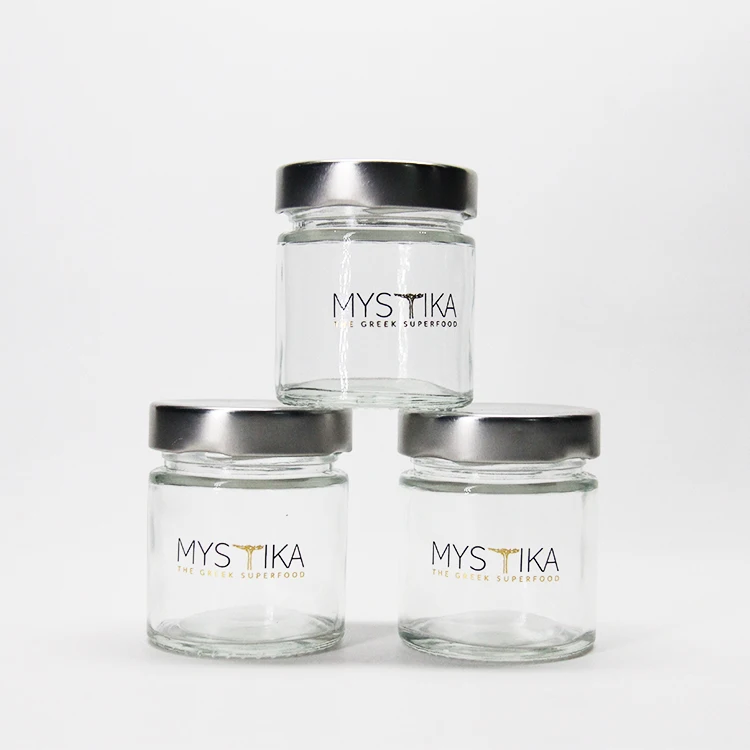 Round 100ml 200ml 300ml 500ml Chili Sauce Glass Jar Honey Glass Jar Spice Storage Jar with Metal Lid