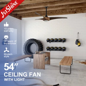 1stshine LED Ceiling Fan Smart Home 54 Inches Plastic Blades Silent Motor Ceiling Fan With Light