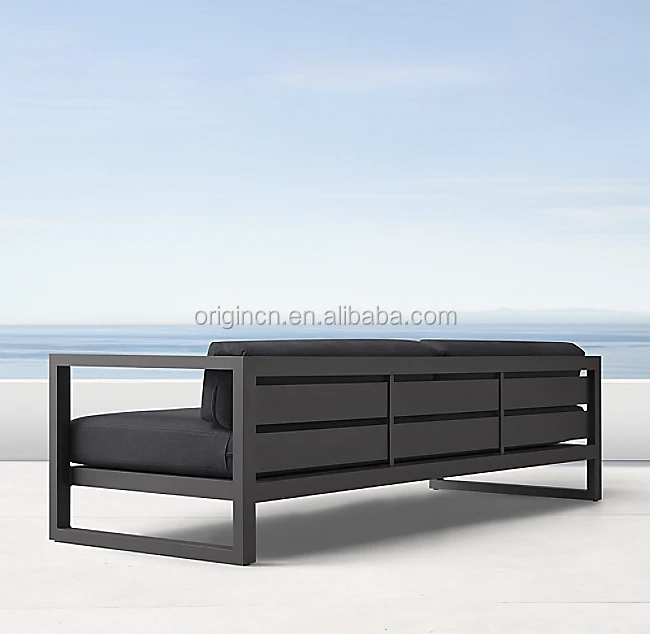 Rustproof Aluminum Frame Simple Design Thickness Cushions Outdoor Furniture Metal Sofa Set