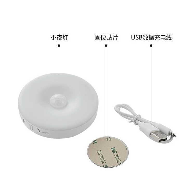 Rechargeable Small LED Motion Sensor Light Infrared Induction Light Human Body Sensor Light