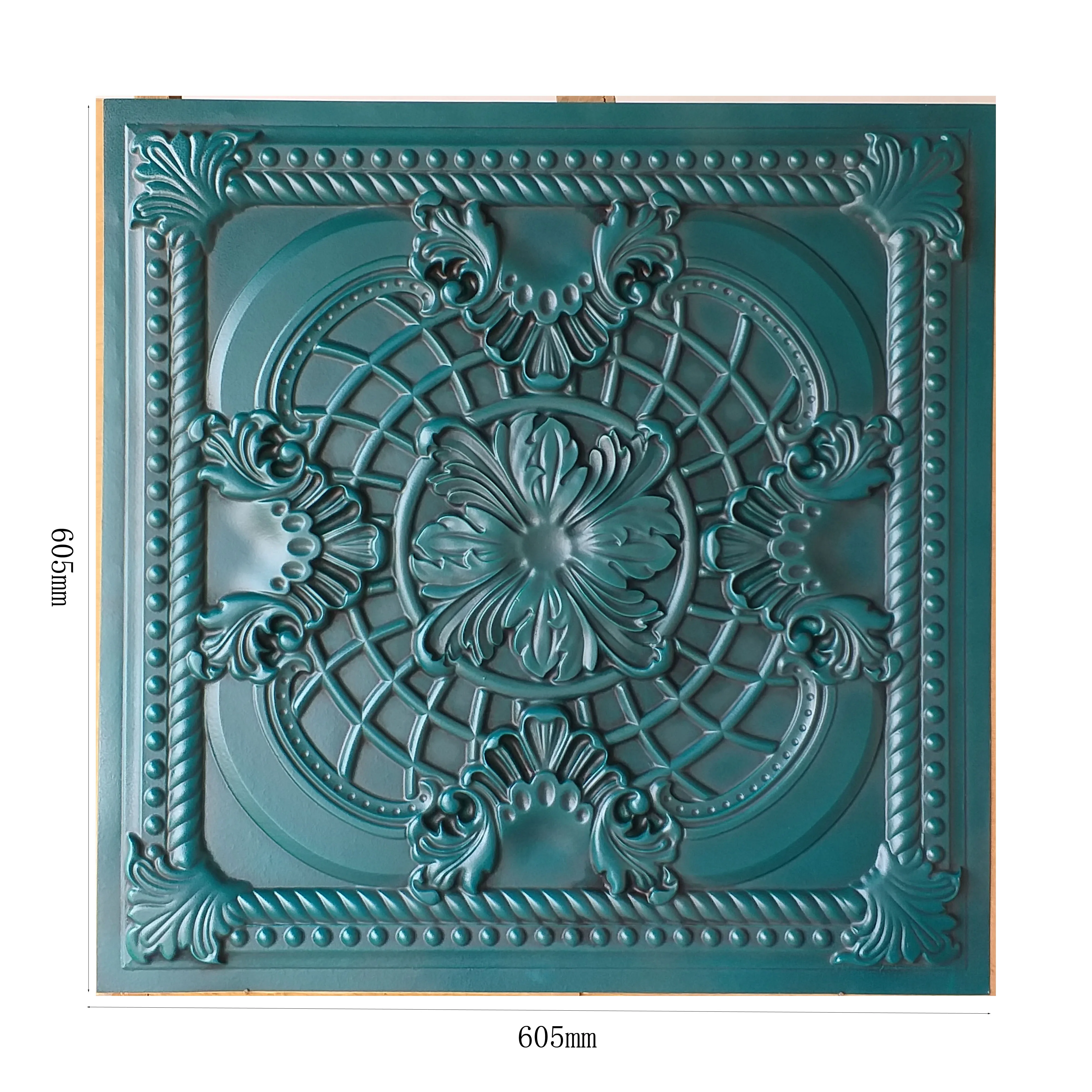 Ceiling decoration PL31 Antique cyan color  pvc wall panel and  ceiling tiles