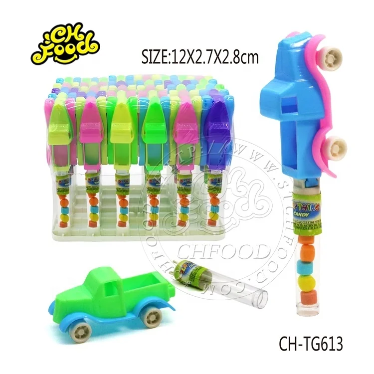 Custom Cheap Small Plastic Small Car Toy with Tablet Candy for Boy