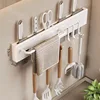 Porta cuchillos blanco con 6 ganchos, 30CM