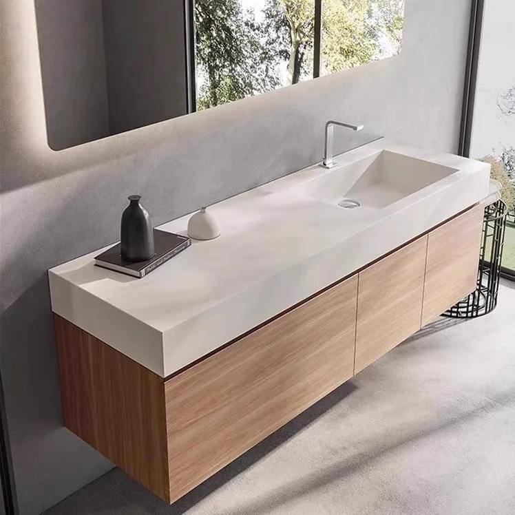 product modern design marble bathroom countertops square sink vanity wash basin storage cabinet mirror new style bathroom vanity set-8