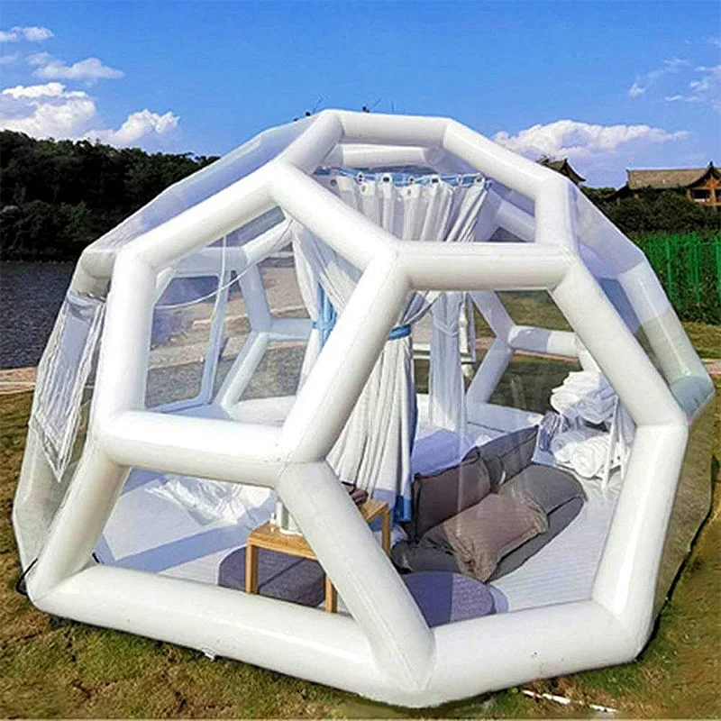 stargazing inflatable camping tent inflatable football shaped clear dome tent