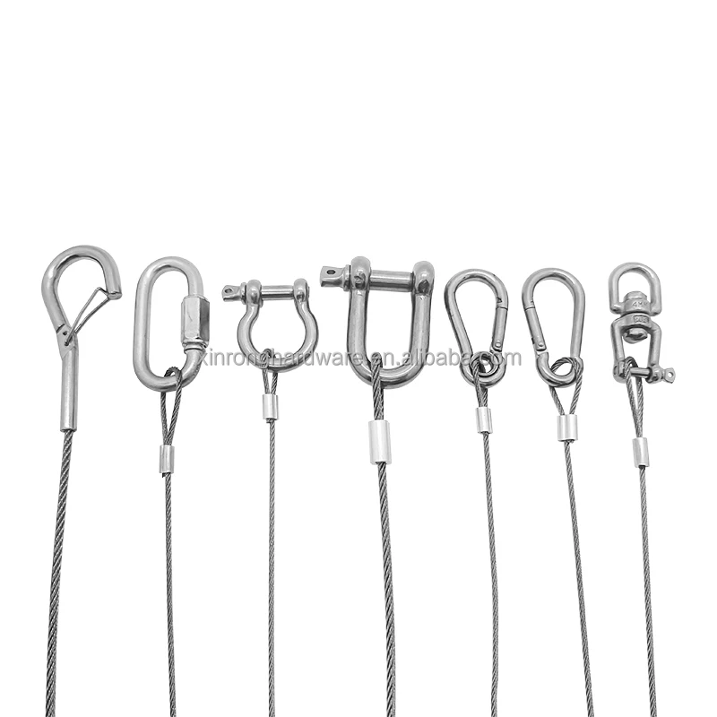 高品質 316 ステンレス鋼 ワイヤーロープ スリング ケーブル フック