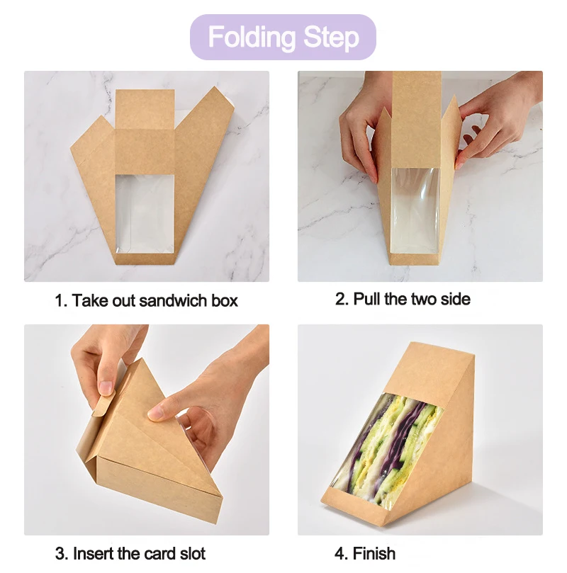 Wholesale Takeout To Go Kraft White Packaging Craft Sandwich Paper Box Buy Sandwich Paper Box