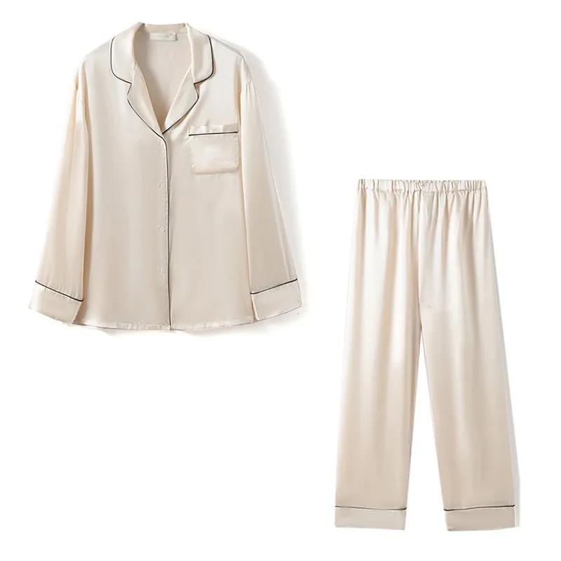 Pyjamas for Couple Men Women's Sleepwear Sets Silk Clothes Viscose Silk Pajamas Lounge Wear Set