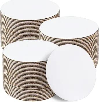 25-Pack 8 Inch Gold Cake Boards - Sturdy Corrugated Cardboard Rounds For Baking & Decorating