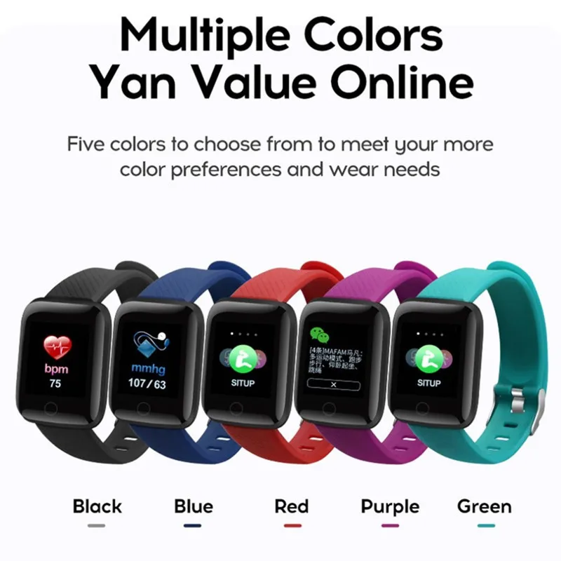 116 Plus D13 Waterproof Digital Smart Wrist Watch IP68 Best Brand Blood Pressure Montre Connecte Alarm Clock Fitpro Compatible