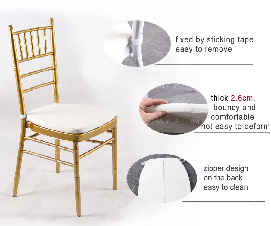 Comfortable Thickened Seat Cushion Removable High Density Padded Sponge Cushion Cover For Hotel Banquet Wedding Dining Hall