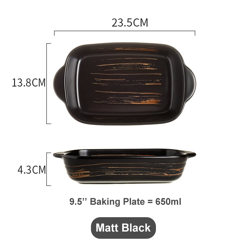 matte black white ceramic bakeware set