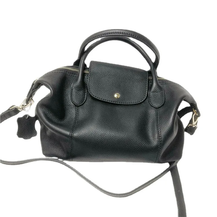 Cross-border Exclusive Lady Genuine Leather Zipper Closure Winter 2026 New Design Sophisticated Minimalist Spacious Tote