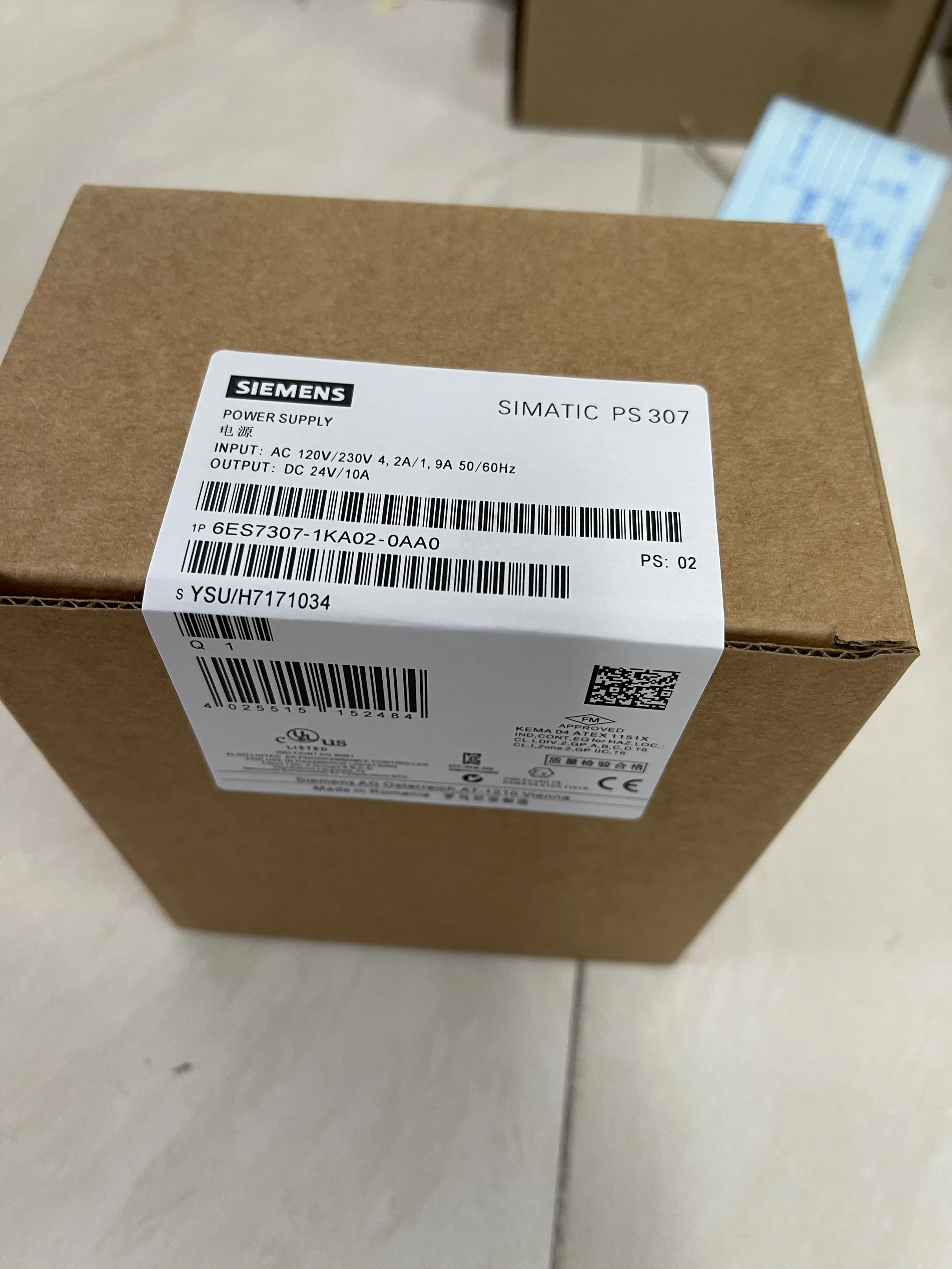 Siemens Power Supply 6ES7307-1KA02-0AA0 Siemens Power Supply 6ES7307-1KA02-0AA0