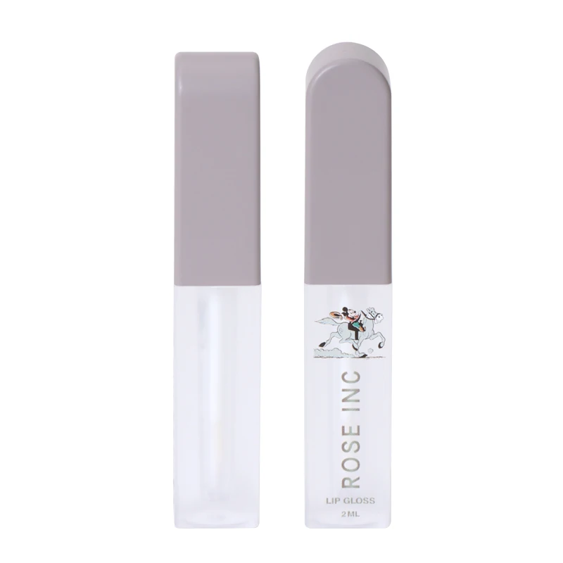 Cartoon square Plastic Private logo Makeup Packaging Cosmetic Tubes 1.6ml Liptint Tube Empty Lip Gloss Bottle Lipgloss Container