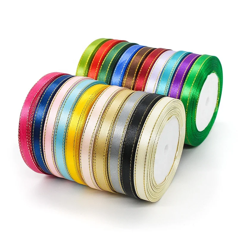 Небольшой минимальный заказ 1 см золотой край лента Подарочная коробка упаковка аксессуары для головных уборов одежды цветная
