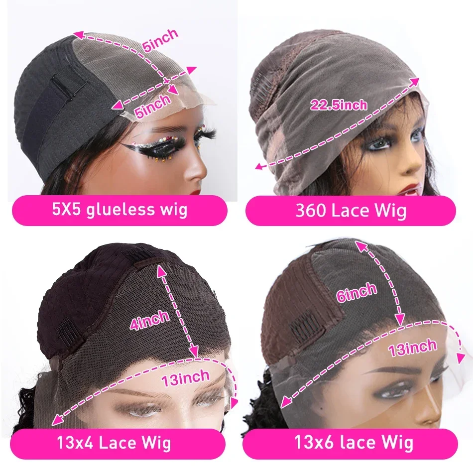 Parrucca frontale con onda profonda da 32 pollici, parrucca frontale in pizzo trasparente a 360°, per capelli umani, per donne_voghion.com