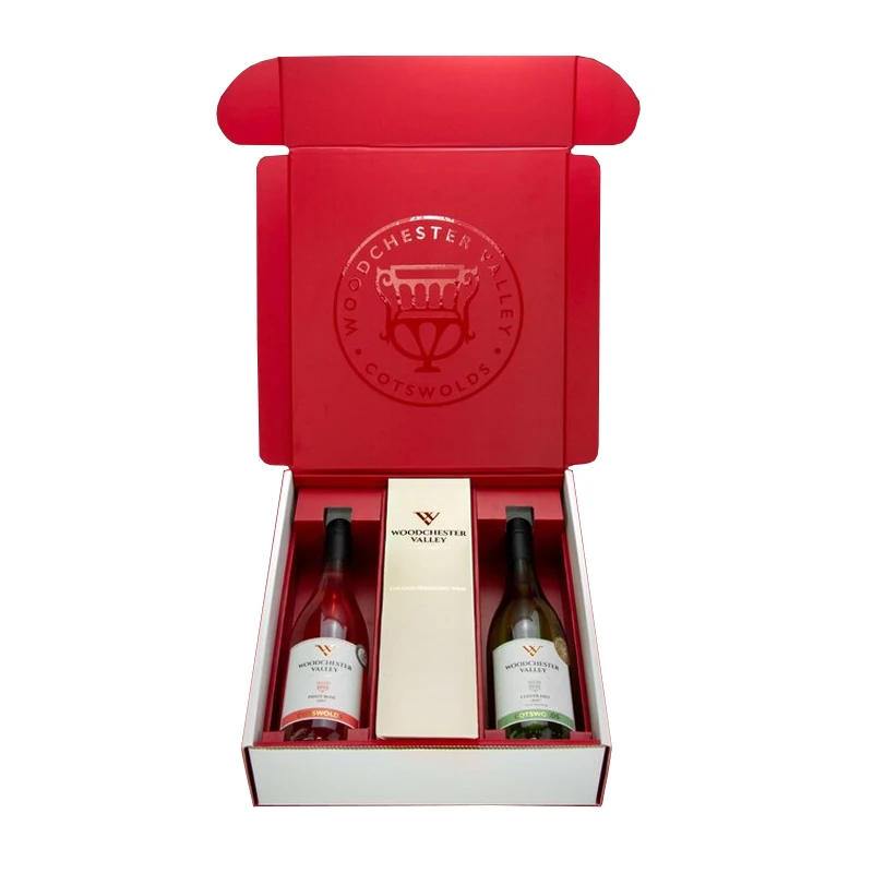 Custom Corrugated Packaging Boxes Luxury Wine Gift Boxes Wholesale Red