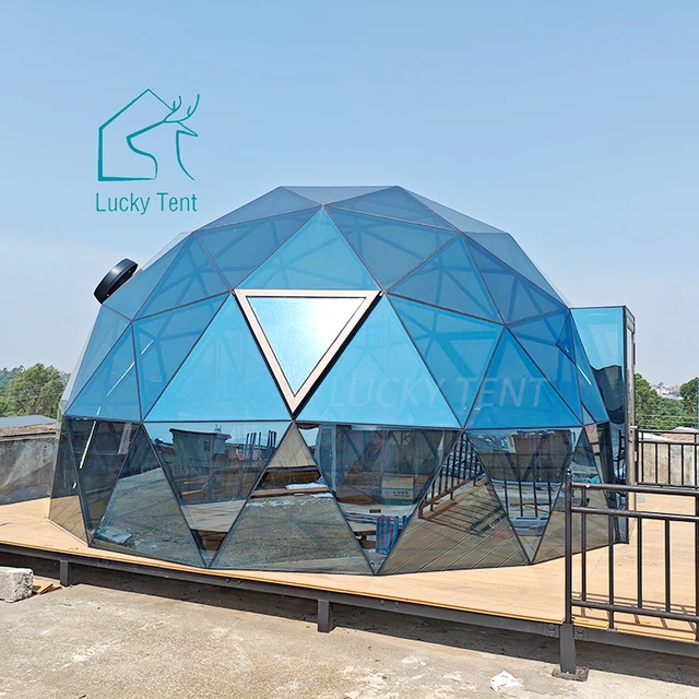 USA Dome Style Tent 6m Geodesic Dome Glass House With Strong Aluminum Framework for Winter