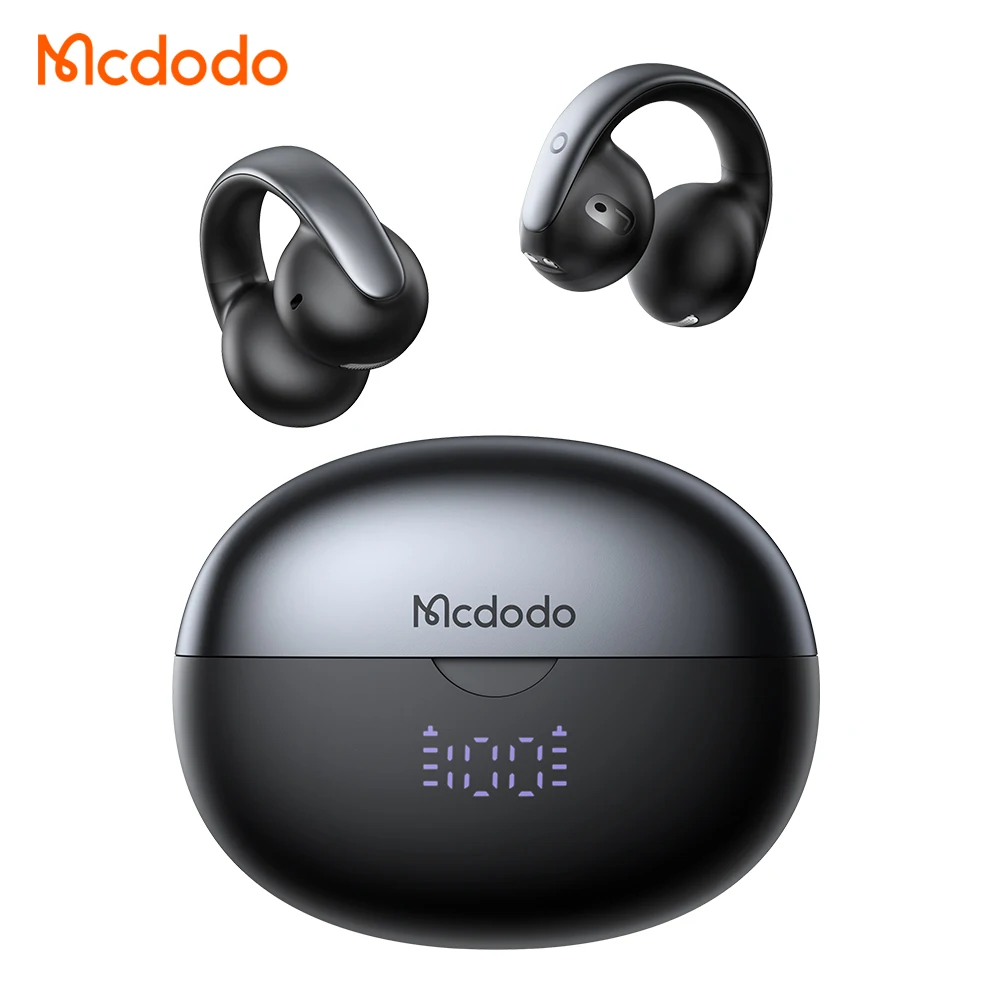 Mcdodo 816 Secure Fit Clip-On Earbuds Wireless Bt5.4 Sweat-proof Long Playtime for Running/Gym Ear-clip Earphones