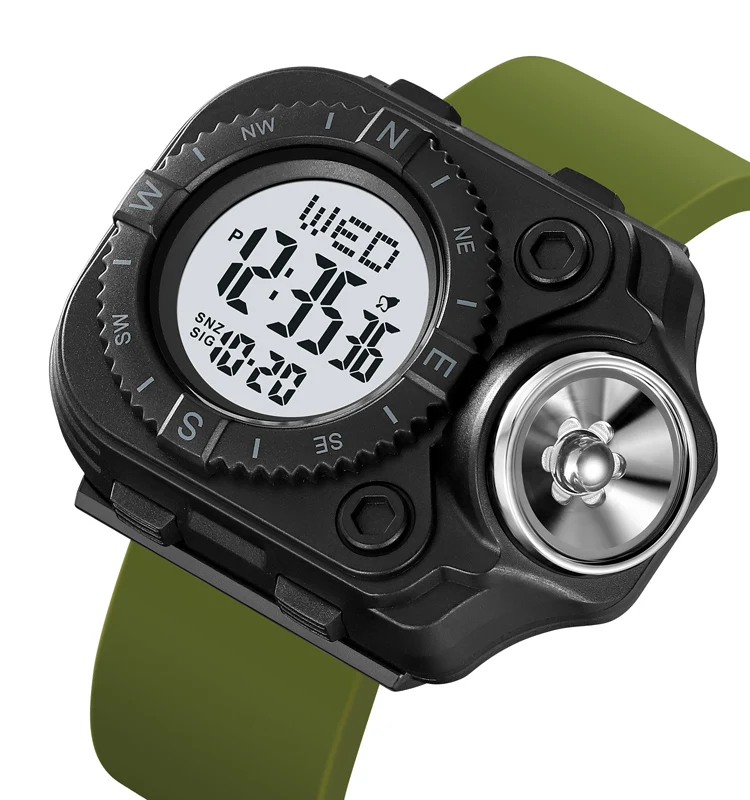 China Market New Watch Additional Function Relojes Skmei 2187 Sport Men Digital Watch with Led Flashlight Solar Flash Light