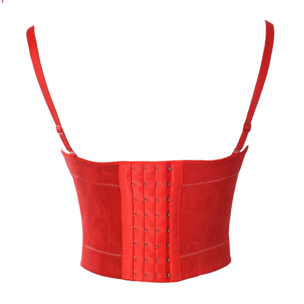 Chaorong Brand Faux Suede Leather Boho Hippie Corset Bralet Women
