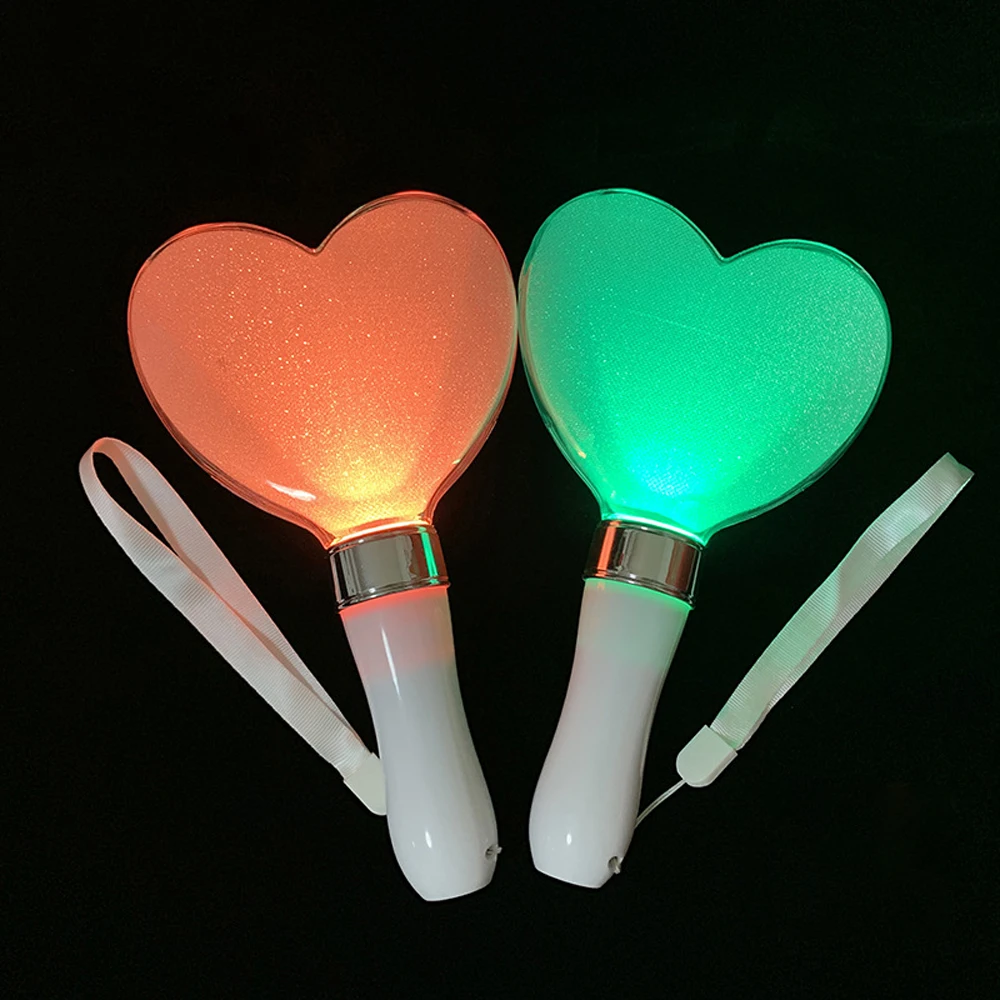 Battery Powered Kpop LED Light Stick - Heart Shape Concert Glow