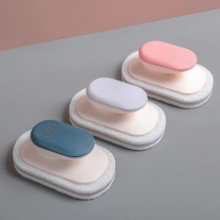 Kitchen Gadget Cleaning Tool Round Washing Scrub Sponges With Plastic