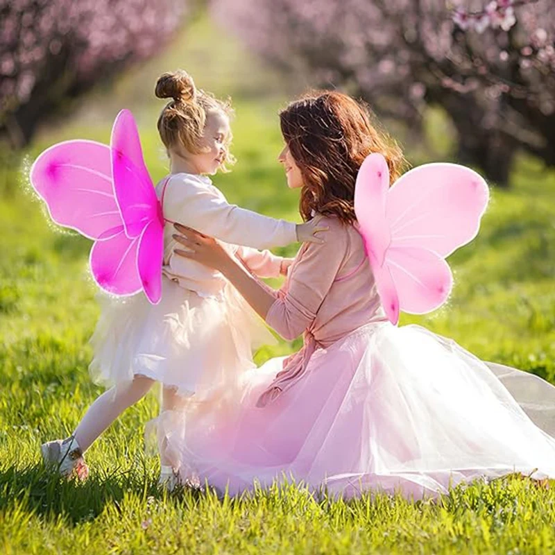 Ailes De Fée Pour Filles – Papillon – Organza 80g – Diadème + Baguette – Halloween, Carnaval, Anniversaire