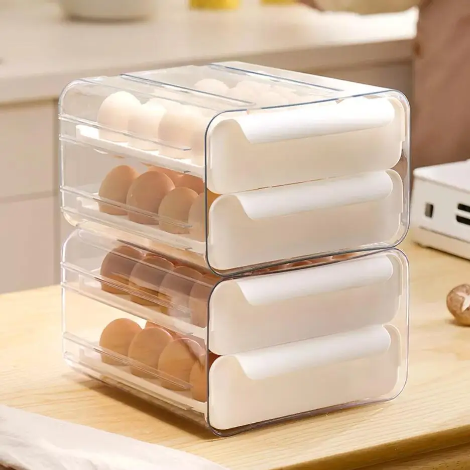 Plastic Egg Storage Drawer Eggs Storage Container For Refrigerator Pull
