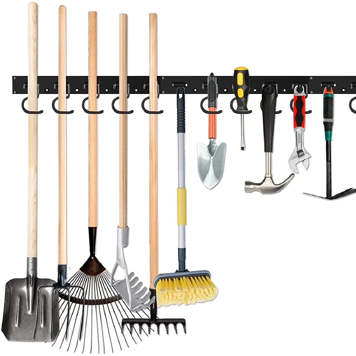 64インチガレージフックツールオーガナイザー壁掛け式、調整可能な収納