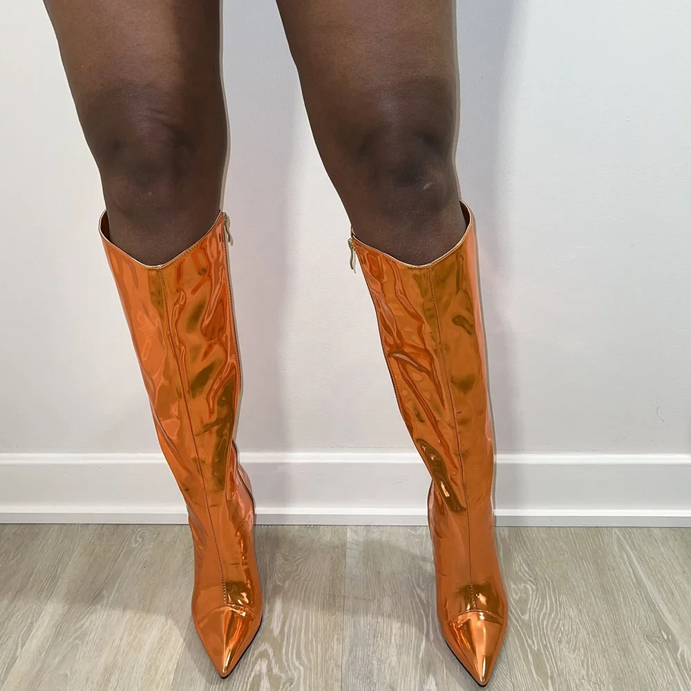 Women's Large Size 13 Metallic Knife Boots Colors Sizes Custom Knee High  Fashion Woman Boots Hot Sale Shoes