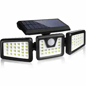 Vertak IP65 Waterproof Black Solar Security Lights Outdoor Powered Wall Lights Glass for Garden Pathway