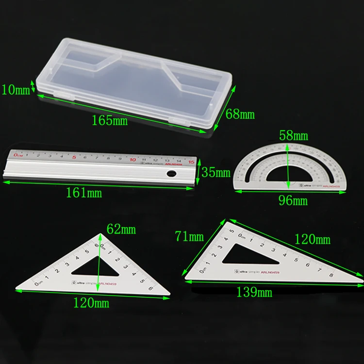 Принадлежности для офиса Наборы инструментов математики упаковочная коробка школьные принадлежности студенческие математические инструменты линейка