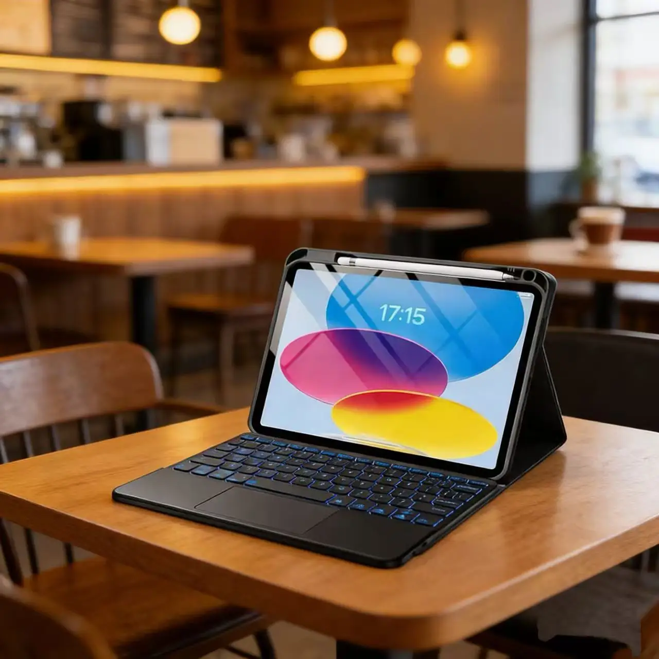 product customizable tpu folio keyboard case for ipad 109 inch  with multi touch trackpad and pen slot support-6