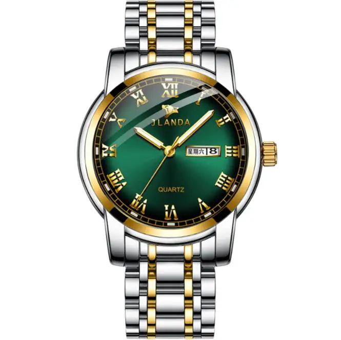 J6601Top Brand Luxury Gold Blue Wristwatches Quartz Stainless Steel  Business Watches Waterproof Couple Watches