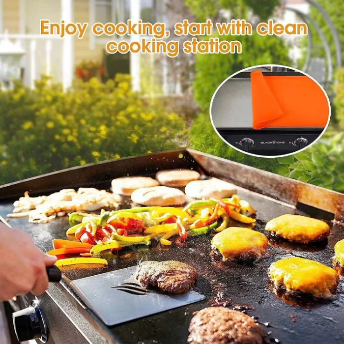 OEM ODM Hot Sales Black Stone BBQ Grill Silicone Protective Mat Wholesale Silicone Grill Mat 36/28/22/17 Inch details