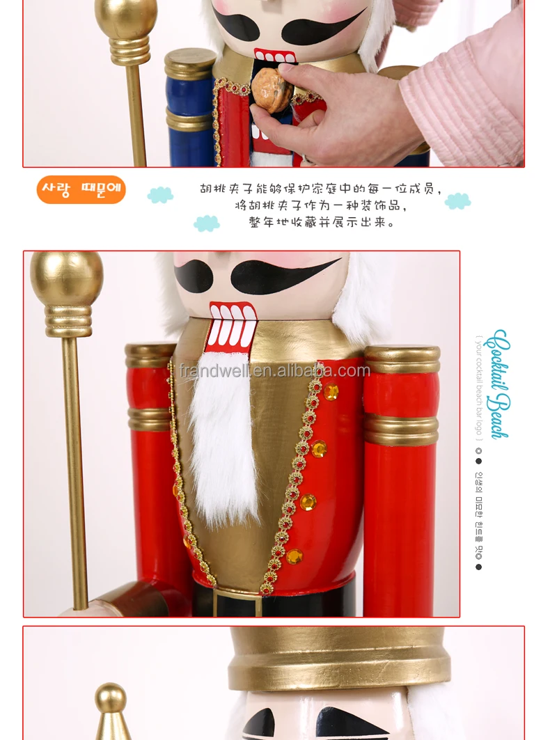 Large Life Size Fiberglass Nutcracker Soldier Statue King Sculpture For