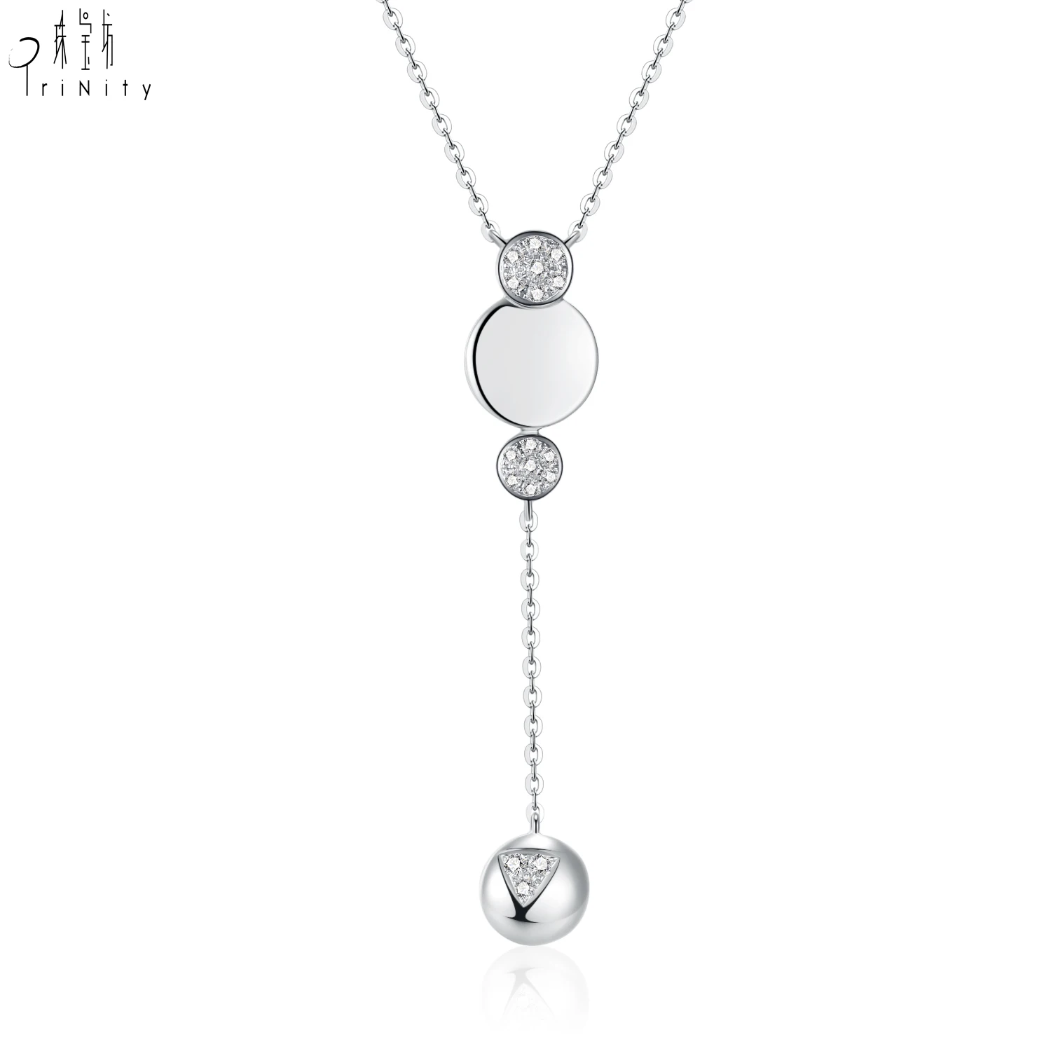 modern white gold necklace