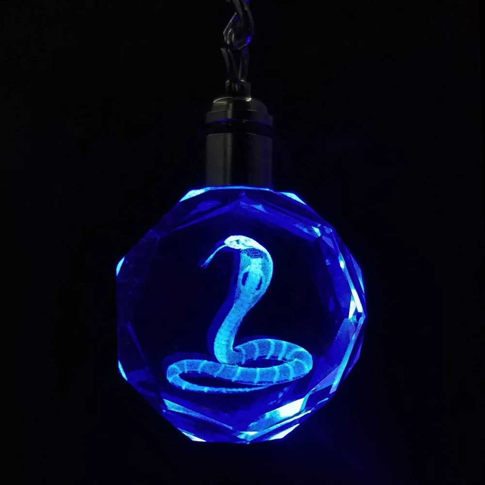 Feng Shui Features Led Crystal Keychain Chinese Zodiac Animal Dragon Snake Horse Sheep