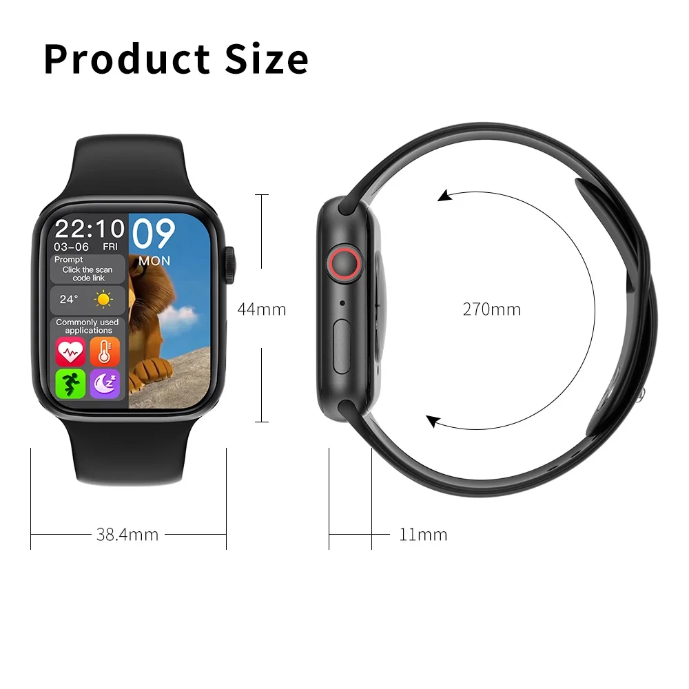 HW66 Smart Watch 1.72 inch Square Screen BT Call Smartwatches Hearrate Blood Oxygen for Android IOS phone