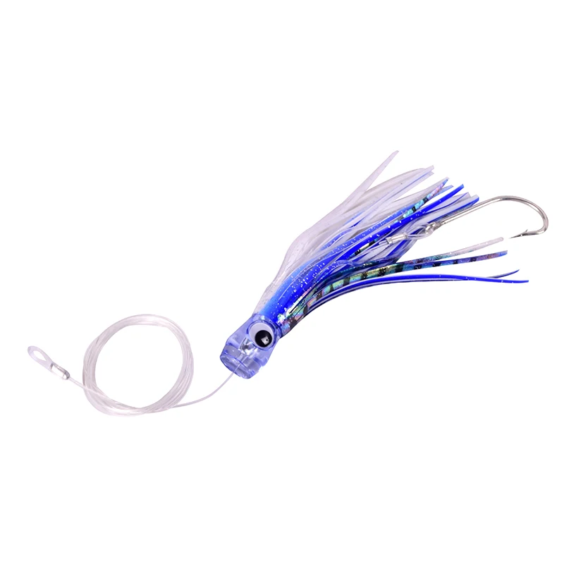 Lot De 3 Leurres De Pêche à La Traîne OriGlam – Tête Cristal, Yeux 3D, Jupes En Caoutchouc, Hameçons Inox, Pour Thon, Marlin, Mahi