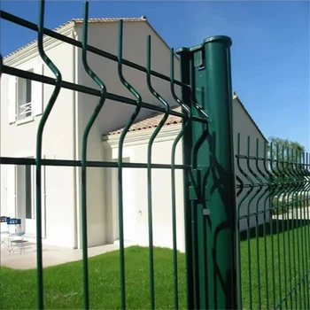 Sell Well Hot Galvanized Steel Metal Garden Fence Coated Green 3d Triangle Bending Curved Welded Wire Mesh Triangle Fence Panel