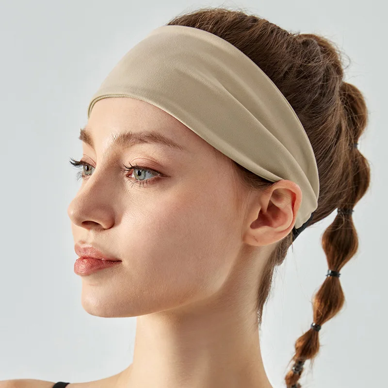 Fashionable Breathable Canvas Yoga Fitness Headband Summer Running Bare Exercise Sweat-A preview