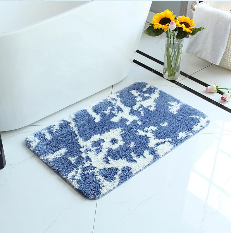 Factory Wholesale Modern anti-slip bath mats 100% Polyester PVC Bottom super absorbent Microfiber Bathroom Mats supplier