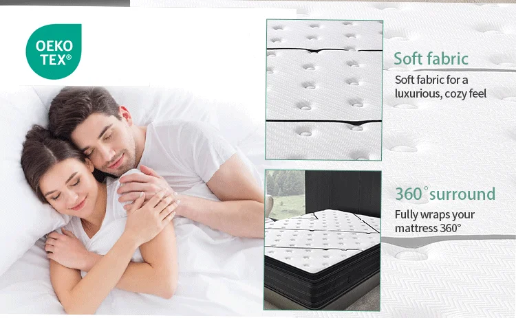 zippered memory foam washable quilted spring mattress cover-2