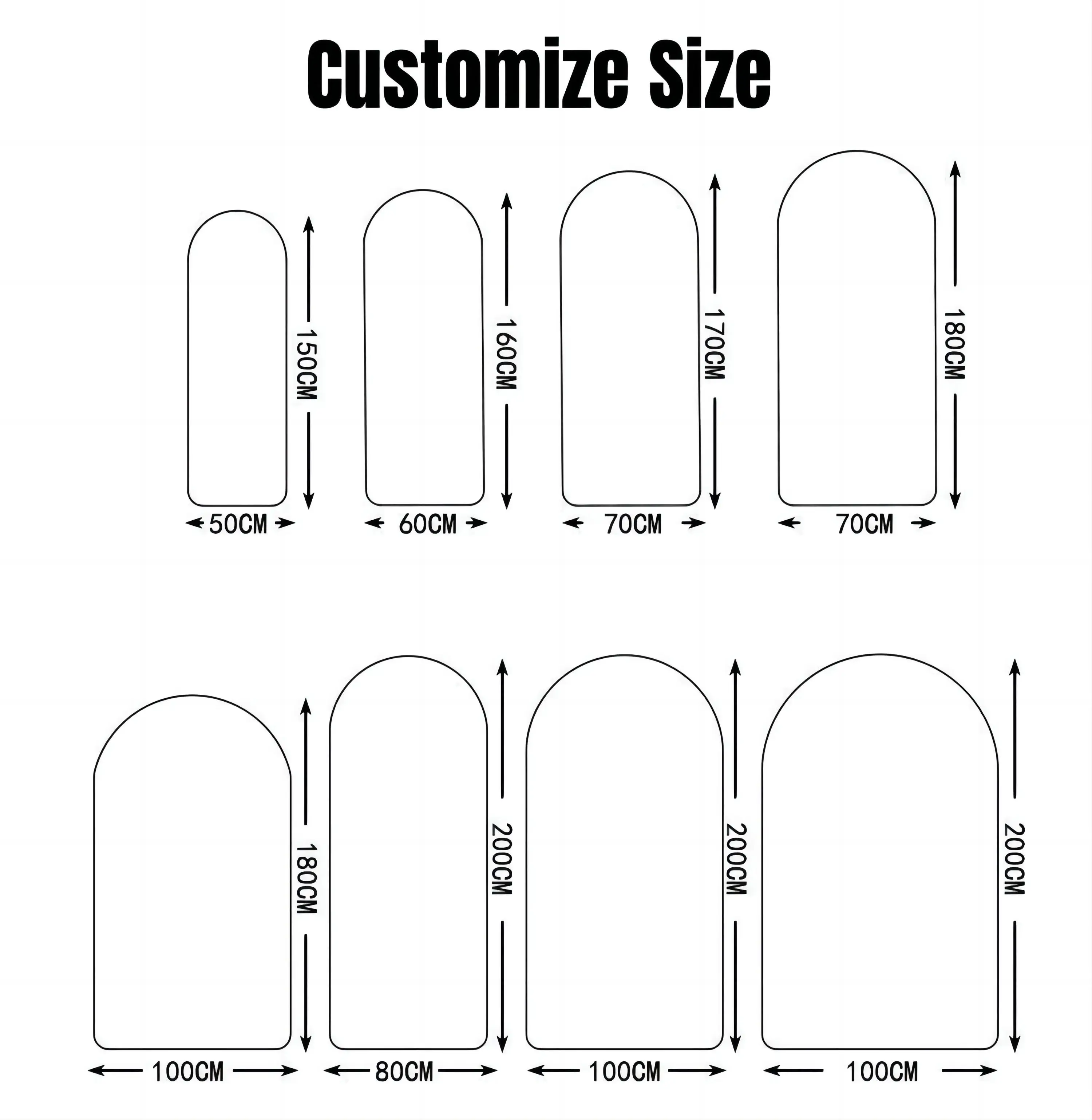 Salon Wall Large Arch Shape Gold Metal Stand Framed Long Home Decor