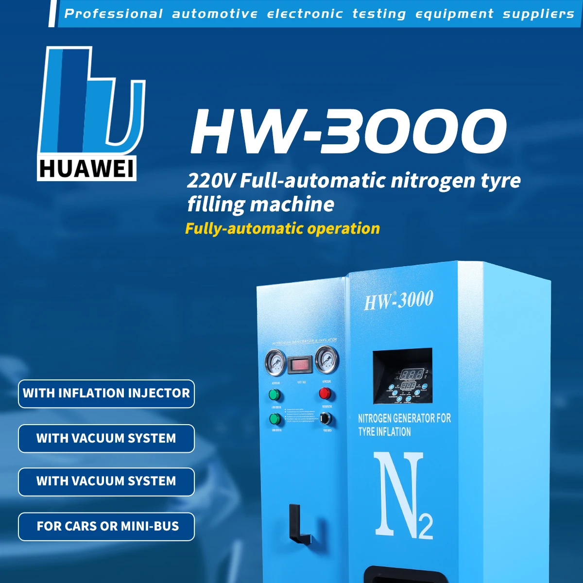 Hw3000 Car Tyre Inflator High Purity Nitrogen Generator Tyre Inflator