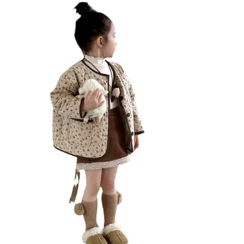 Girls' Korean-style winter vintage cotton-padded coat Children's baby loose coat cotton-padded clothes